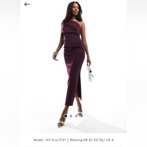 Elegant Plum Maxi Dress with Side Slit
